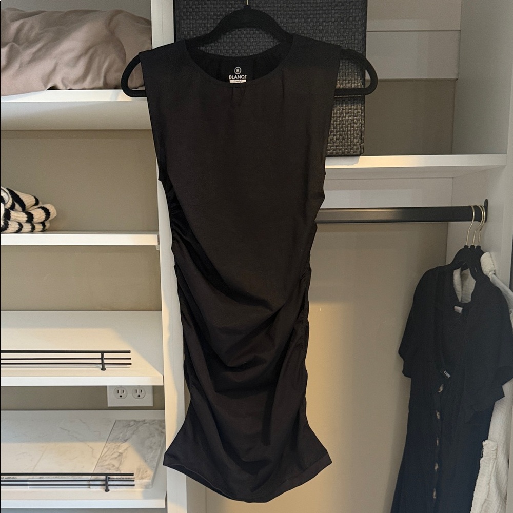BLANQI Black Ruched Maternity Dress